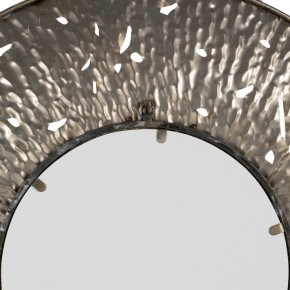 Miroir soleil martelé en métal doré et verre Ø76cm, Caraz