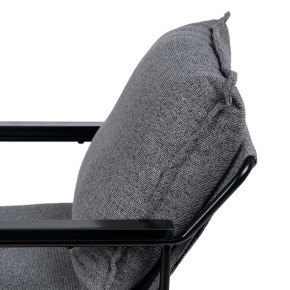 Fauteuil tissu cotelé et métal noir Vegas