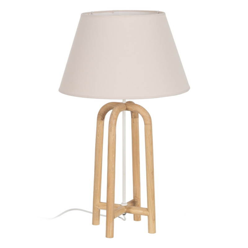 Lampe à poser résine et lin, Lara 40x40xH68cm