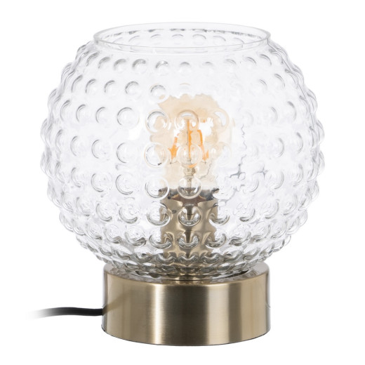 Lampe à poser en verre et métal doré, Déco