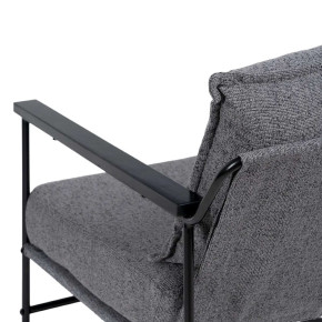 Fauteuil tissu cotelé et métal noir Vegas