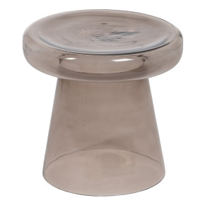 Bout de canapé verre taupe Ø40cm, Lamp