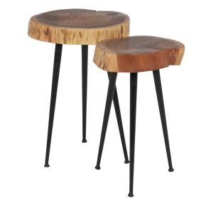 Lot de 2 bouts de canapé bois d'acacia, Tronco