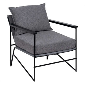 Fauteuil tissu cotelé et métal noir Vegas