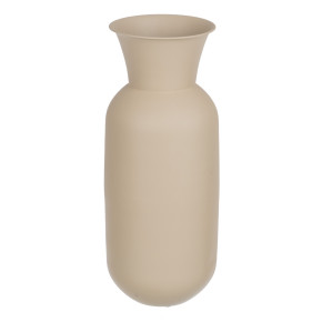 Vase géométrique métal beige, Jaron 19x19x51cm