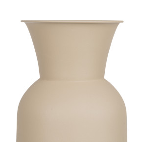 Vase géométrique métal beige, Jaron 19x19x51cm