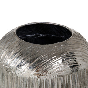 Vase cylindrique cannelé en aluminium argenté