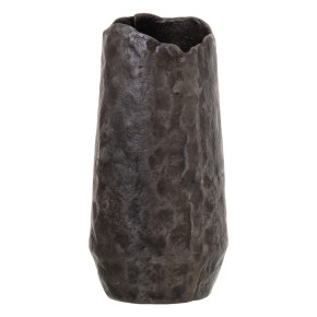 Vase en aluminium gris foncé vieilli 14x14x26cm