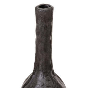 Vase bouteille en aluminium gris foncé vieilli 9x9x44,50cm