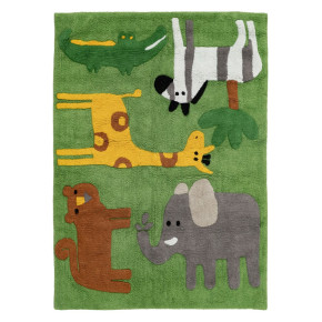 Tapis enfant 100% coton 100x135cm, Jungle