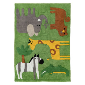 Tapis enfant 100% coton 120x160cm, Jungle