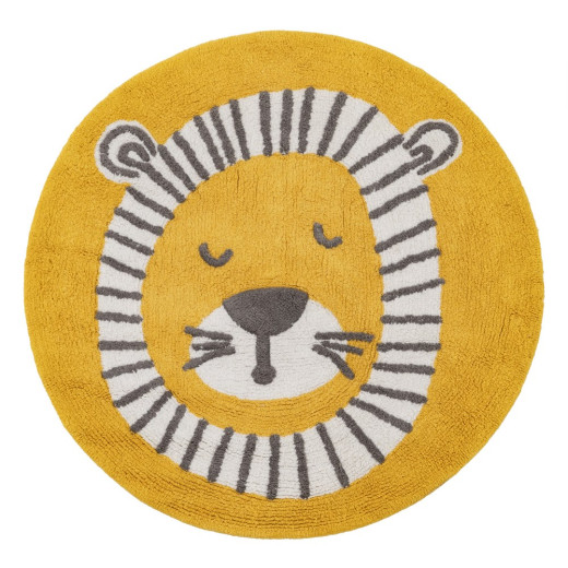 Tapis enfant en coton Ø100cm, Lion