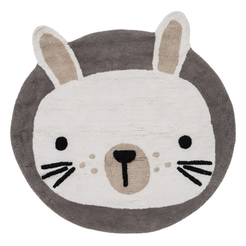 Tapis enfant en coton Ø100cm, Lapin