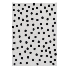 Tapis moucheté noir 100% coton 120x160cm Caro