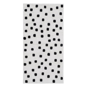 Tapis moucheté noir 100% coton 90x175cm Caro