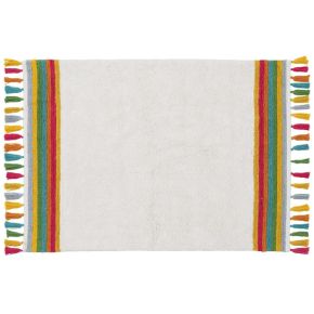 Tapis enfant coton 120x160cm, MaeveTapis à franges blanches en coton naturel 120x160cm, Maeve