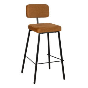 Lot de 4 tabourets de bar velours ocre, Hoala