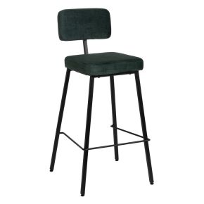 Lot de 4 tabourets de bar velours vert, Hoala