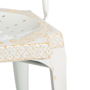 Chaise bistrot en métal blanc décotation blanche, Déco