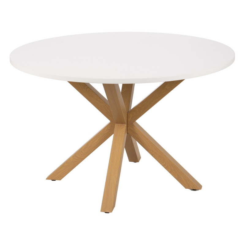 Table a manger bois blanc métal Ø120cm, Redyn