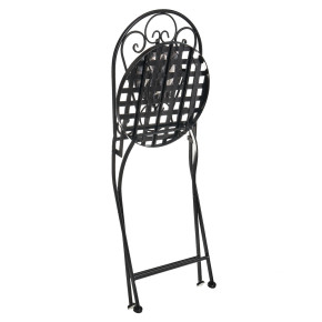 Table jardin ronde 2 chaises fer forgé, Pasy