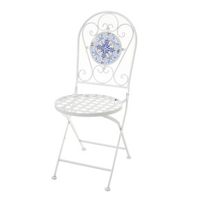 Table jardin 2 chaises fer forgé, Daisy