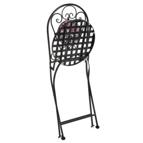 Table jardin ronde 2 chaises fer forgé, Maty