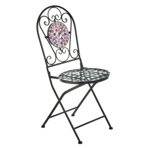 Table jardin ronde 2 chaises fer forgé, Maty