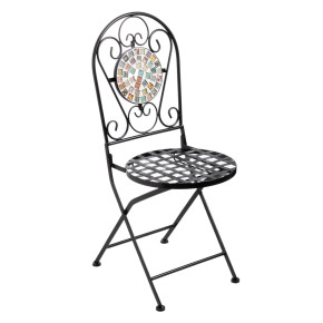 Table jardin ronde 2 chaises fer forgé, Capry