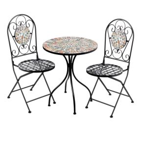 Table jardin 2 chaises fer forgé, Capry