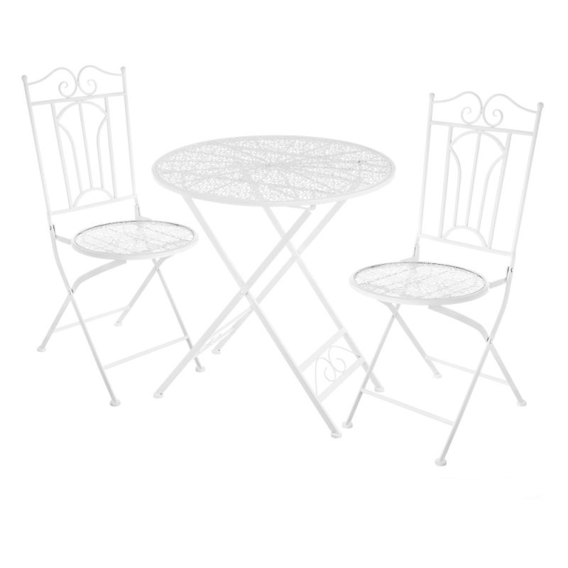 Table jardin 2 chaises fer forgé, Refyn