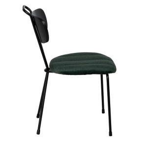 Lot de 4 chaises bistrot métal et tissu chenille vert bronze