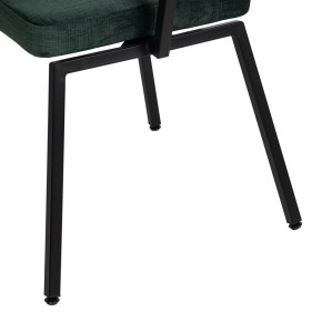 Lot de 4 chaises design tissu chenille vert bronze, Hoala