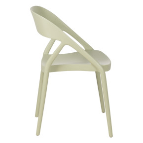 Lot de 4 chaises bistro en résine empilable vert pale, Most