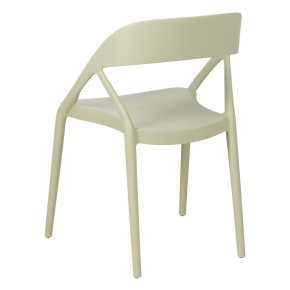 Lot de 4 chaises bistro en résine empilable vert pale, Most