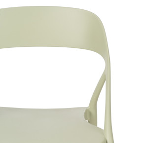 Lot de 4 chaises bistro en résine empilable vert pale, Most