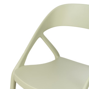 Lot de 4 chaises bistro en résine empilable vert pale, Most