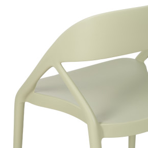 Lot de 4 chaises bistro en résine empilable vert pale, Most