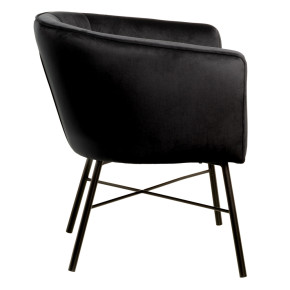 Lot de 2 fauteuils en velours noir, Médien