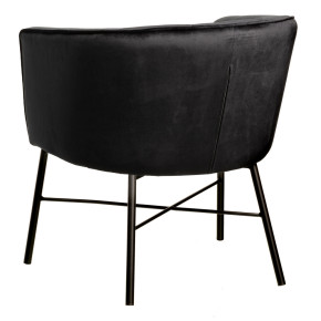 Lot de 2 fauteuils en velours noir, Médien