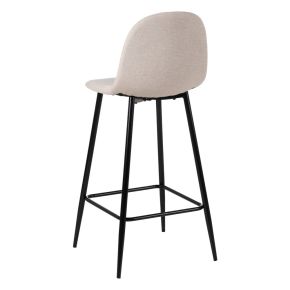 Lot de 4 tabourets de bar tissu ivoire, Altus