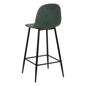 Lot de 4 tabourets de bar tissu vert, Altus