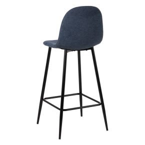 Lot de 4 tabourets de bar tissu bleu marine, Altus