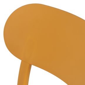 Lot de 4 chaises en resine jaune empilable, Biro