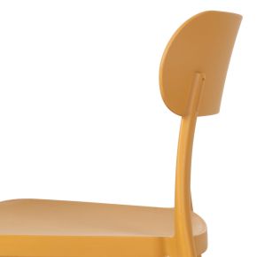 Lot de 4 chaises en resine jaune empilable, Biro