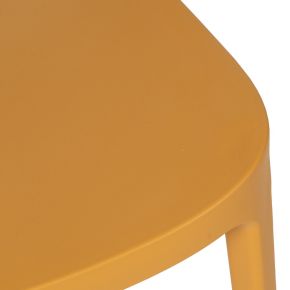 Lot de 4 chaises en resine jaune empilable, Biro