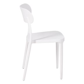 Lot de 4 chaises en résine blanche empilable, Biro