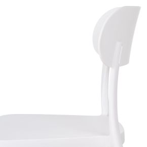 Lot de 4 chaises en résine blanche empilable, Biro