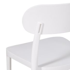 Lot de 4 chaises en résine blanche empilable, Biro