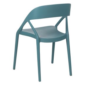 Lot de 4 chaises bistro en résine empilable turquoise, Mosta